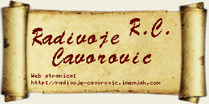 Radivoje Čavorović vizit kartica
